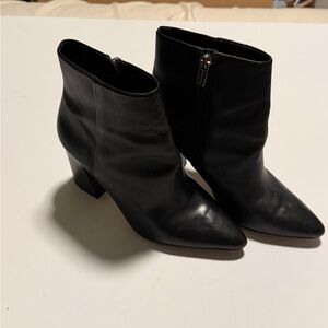 Vince Camuto Black Leather Ankle Booties Size 8